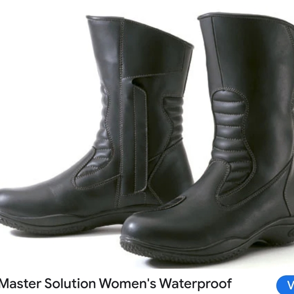 Master Solution Women's Waterproof Black Motorcycle Boots - Picture 1 of 7